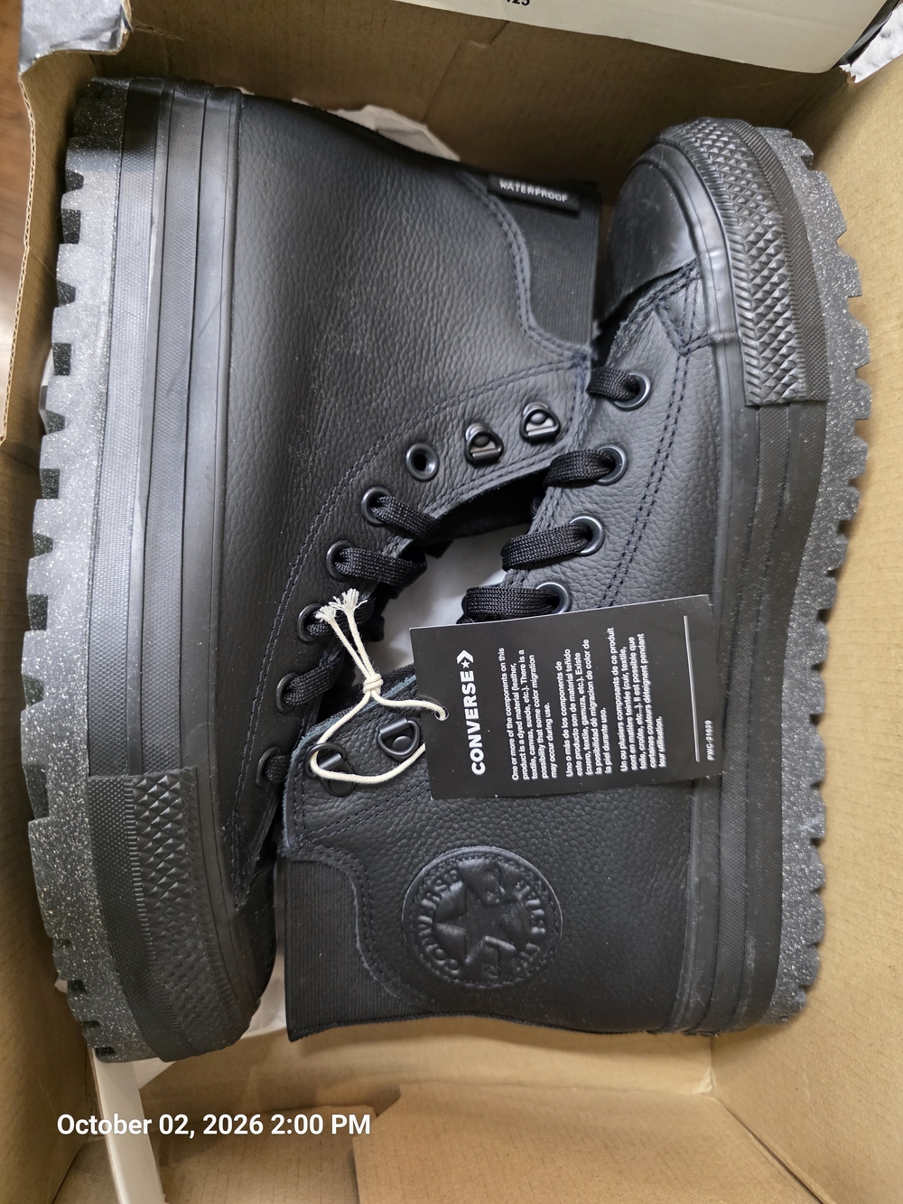 Leather Black Converse Chuck Taylor All Star high top sneakers